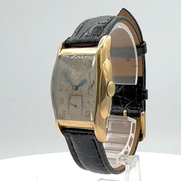 Vintage Elgin Rectangular Men's Mechanical Wristwatch 525 USA 14k Gold Filled - Picture 4 of 5